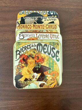 Art Nouveau French Poster Drinking Coasters Set of 5